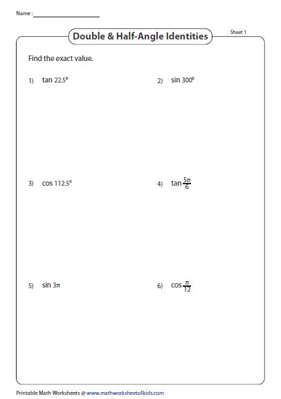 5.5 double-angle identities worksheet